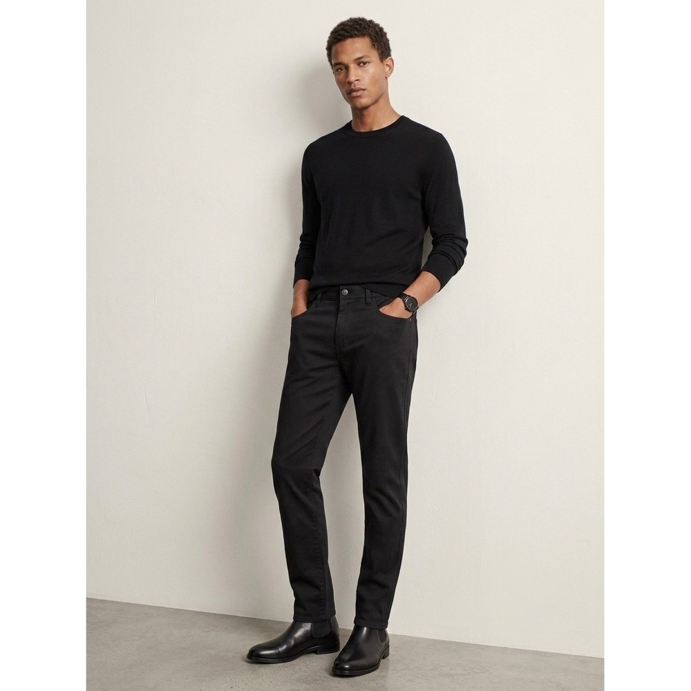 Vince Mens Slim Fit 5-Pocket Pants Black Stretch Cotton Twill Size 28 M0617-2084
